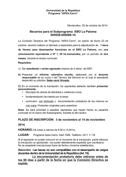 Becarios de Verano 2015 para EBO La Paloma - APEX Cerro