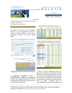 Producci&oacute;n de leche de bovino - LACTODATA Informaci&oacute;n sobre el