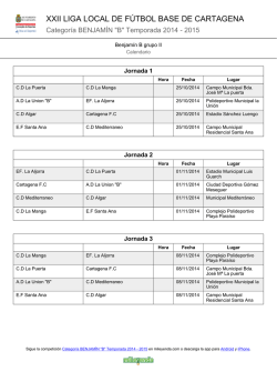 Calendario | Benjam&iacute;n B grupo II - Cr&oacute;nicas deportivas de Cartagena