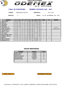 1ra Sab Mat - Bienvenidos a la Liga de Futbol ODEMEX
