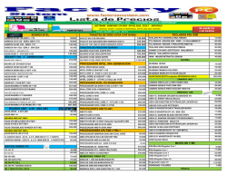 Lista de Precios Partes - FACTORY PC SISTEM Ltda
