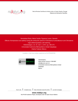 Redalyc.Effects of temperature and salinity during the embryonic