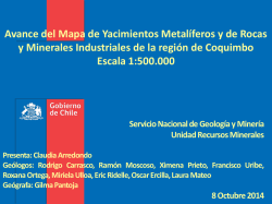 Mapa de Yacimientos Metal&iacute;feros y de Rocas y - Sernageomin