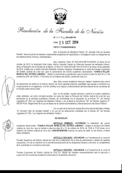 Lima, 2 9 DeT 2014 - Ministerio P&uacute;blico