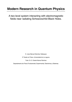 Modern research in Quantum Physics - A two level atom interacting