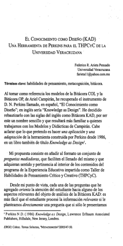 T6rminos clave: habilidades de pensamiento, metacognicion