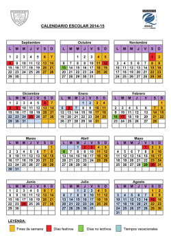 CALENDARIO ESCOLAR 2014-15 - Colegio San Vicente de Paul