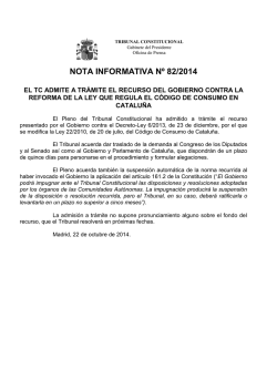 Nota de Prensa - Tribunal Constitucional