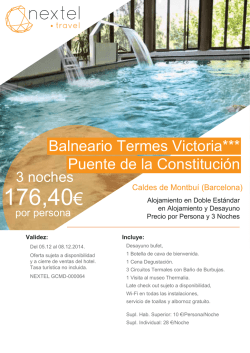 (Caldes de Montbu&iacute;-Barcelona) - Puente de la Constituci&oacute;n 3 Noches