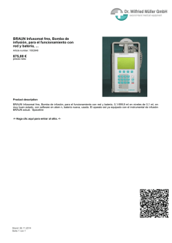 BRAUN Infusomat fms, Bomba de infusi&oacute;n, para el funcionamiento