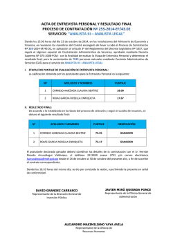 acta de entrevista personal y resultado final proceso de contrataci&oacute;n