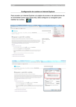 Configuraci&oacute;n de cookies en Internet Explorer Para acceder con