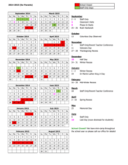 18 School Closed? We have mini-camp throughout the school year