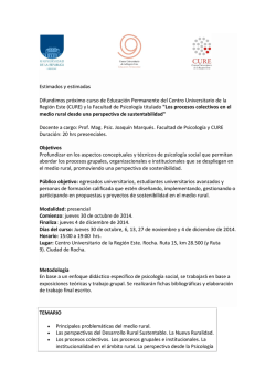 Los procesos colectivos en el medio rural desde una - Cure
