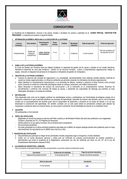 CONVOCATORIA - Academia de la Magistratura