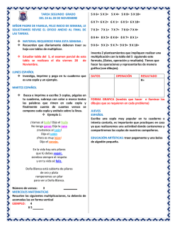 TAREA SEGUNDO GRADO DEL 3 AL 7 DE NOVIEMBRE SE&Ntilde;OR