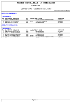 Carrera Corta - Clasificaciones Locales - YouEvent