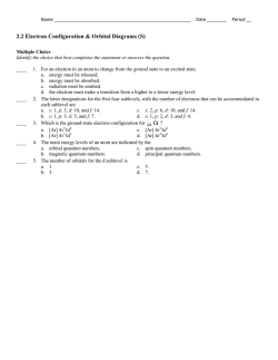 2.2 Electron Configuration &amp