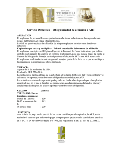 Servicio Dom&eacute;stico &ndash; Obligatoriedad de afiliaci&oacute;n a ART - Terreu