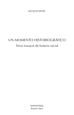 UN MOMENTO HISTORIOGR&Aacute;FICO - Manantial