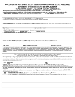 vote by mail ballot application - Kern County Elections Division