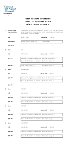 TABLA DE CAUSAS CON ALEGATOS Jueves, 30 de Octubre de