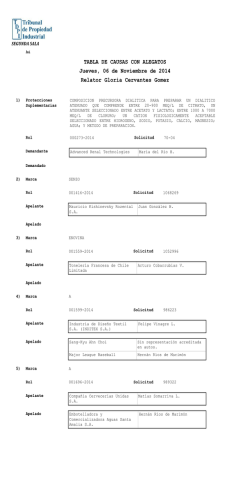 TABLA DE CAUSAS CON ALEGATOS Jueves, 06 de Noviembre de