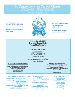 St. Gregory the Great Catholic Church - E-churchbulletins.com