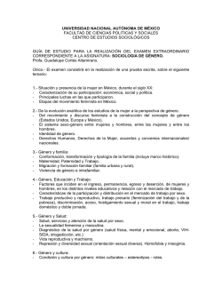 sociologia de g&eacute;nero - Facultad de Ciencias Pol&iacute;ticas y Sociales