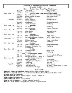Church of St. Joachim &ndash; St. John the Evangelist November 2, 2014