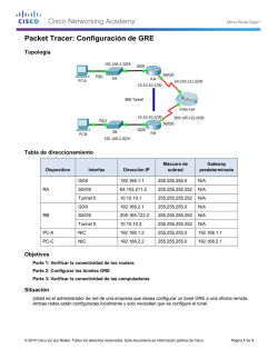 Packet Tracer: Configuraci&oacute;n de GRE (instrucciones)