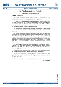 Anuncio 35861 del BOE n&uacute;m. 249 de 2014 - BOE.es