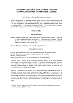 junta general de accionistas - Colegio Kolbe