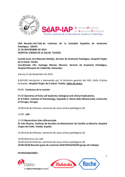 1 LXXI Reuni&oacute;n del Club de Linfomas de la Sociedad Espa&ntilde;ola de