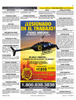 &iquest;LESIONADO EN EL TRABAJO? &iquest;LESIONADO EN - El Clasificado