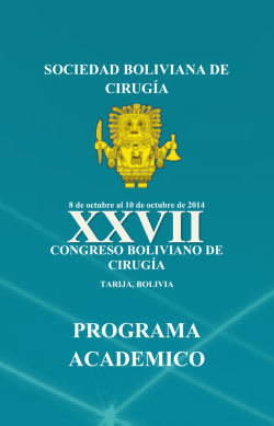 XXVII CONGRESO BOLIVIANO DE CIRUGIA TARIJA &acirc; BOLIVIA 2014