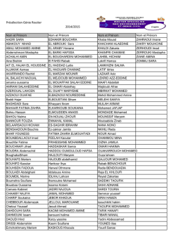 Pr&eacute;s&eacute;lection G&eacute;nie Routier 2014/2015