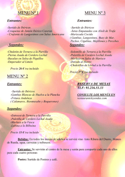 MENU N&ordm; 1 MENU N&ordm; 3 MENU N&ordm; 2 - Restaurante Leyendas