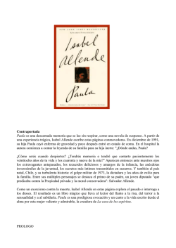 Contraportada Paula es una descarnada memoria que se lee sin
