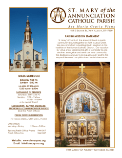 MASS SCHEDULE - E-churchbulletins.com