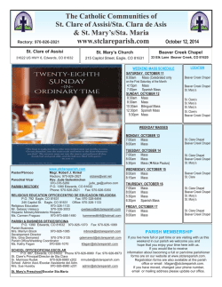 Bulletin October - St. Clare of Assisi Parish