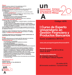 I Curso de Experto Universitario en Gesti&oacute;n Financiera y Productos