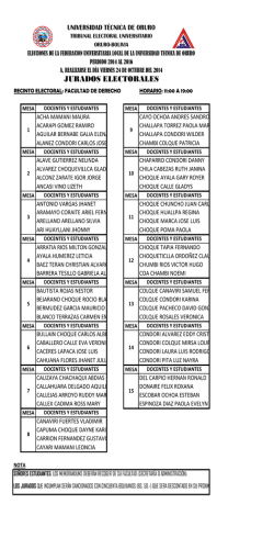 jurados electorales - Tribunal Electoral Universitario - Universidad