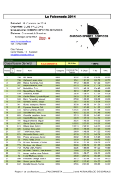 La Falconada 2014 Classificaci&oacute; General
