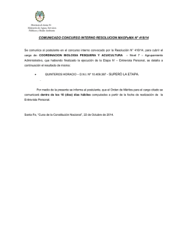 COMUNICADO CONCURSO INTERNO RESOLUCION MASPyMA N