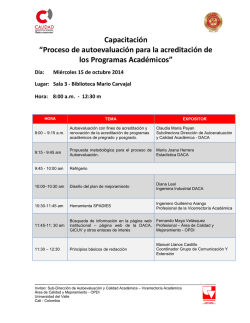 Capacitaci&oacute;n &ldquo;Proceso de autoevaluaci&oacute;n para la - DACA