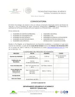 CONVOCATORIA - Instituto Tecnol&oacute;gico de Apizaco