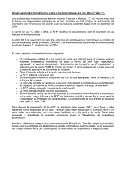 NOVEDADES DE FACTURACI&Oacute;N PARA LOS RESPONSABLES