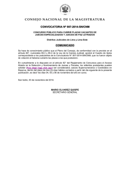 CONSEJO NACIONAL DE LA MAGISTRATURA - Click