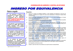 Procedimiento para Ingreso por Equivalencia - Uneg